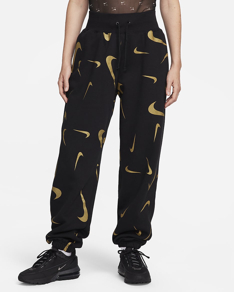 Nike rose gold oversized swoosh joggers hotsell